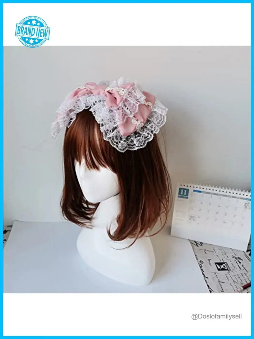 Lace Headband with Big Bow Gothic Hair Hoop for Women Cosplay